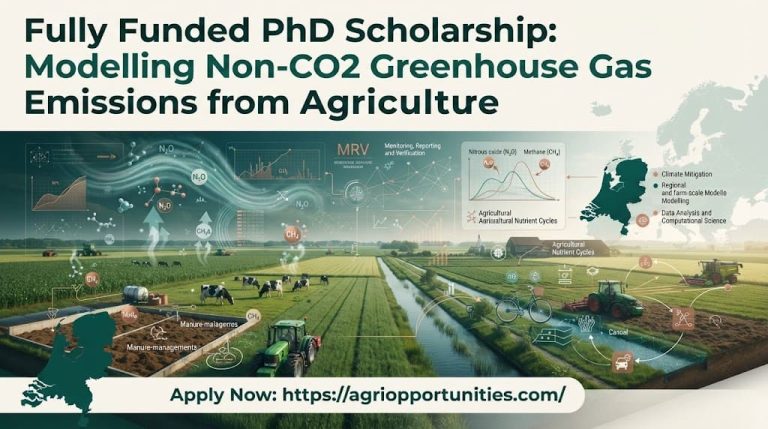 Fully Funded PhD Scholarship: Modelling Non-CO2 Greenhouse Gas Emissions from Agriculture - Wageningen University and Research, Netherlands