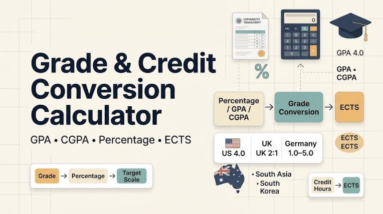 Convert grades between countries and credit hours to ECTS — fast, transparent, and built on standard published methods.