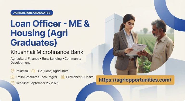 Loan Officer - ME & Housing (Agri Graduates) - Khushhali Microfinance Bank - Pakistan
