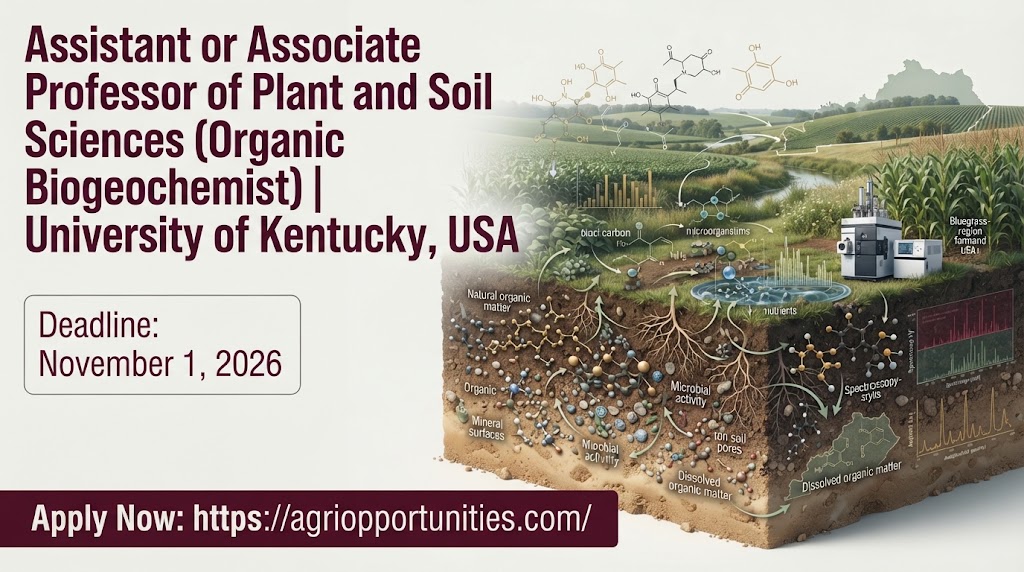 Assistant or Associate Professor of Plant and Soil Sciences (Organic Biogeochemist) | University of Kentucky, USA