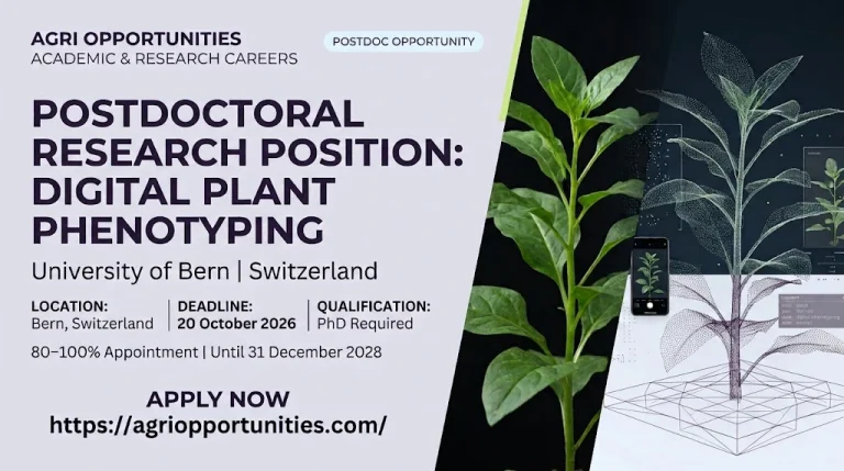 Postdoctoral Research Position: Digital Plant Phenotyping - University of Bern, Switzerland